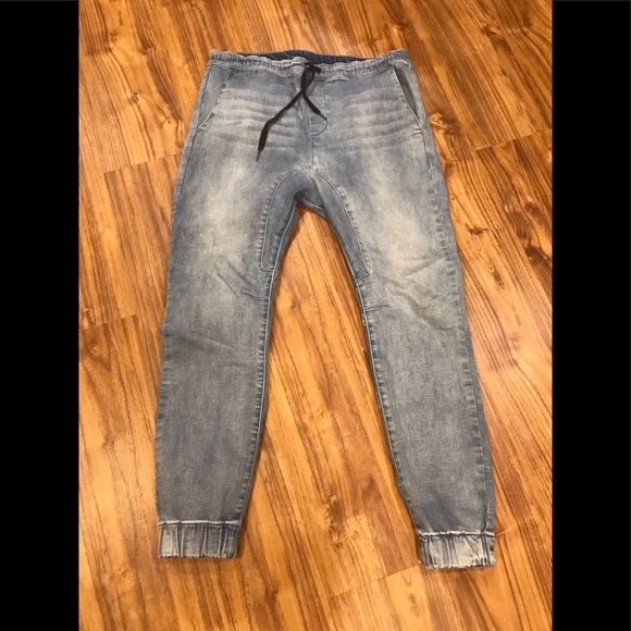 PacSun light wash denim joggers, minimal use - Picture 1 of 2